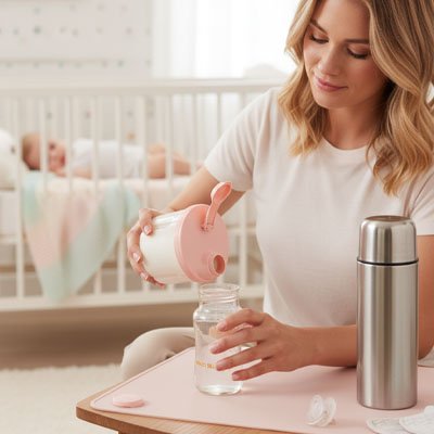 Boite doseuse lait precision maman prepare biberon de son enfant