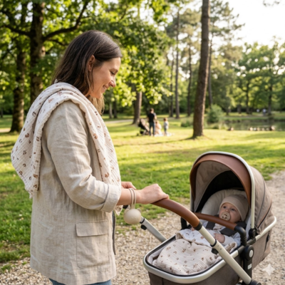 boite a tetine au poignet de maman promene bebe