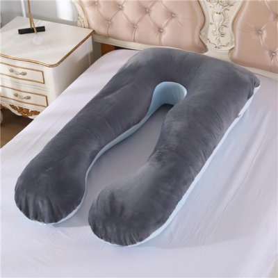 Coussin de grossesse bicolore au lit