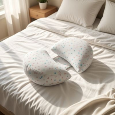 coussin grossesse poser sur lit maman 