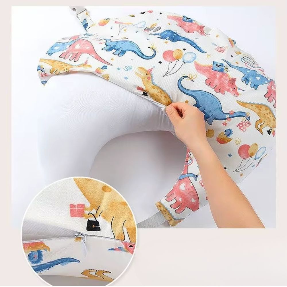 coussin d'allaitement qui montre l'interieur du coussin