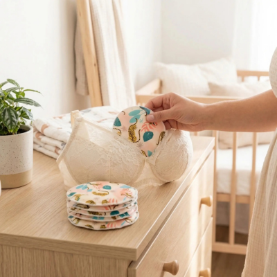coussinet d allaitement maman met dans son soutien gorge