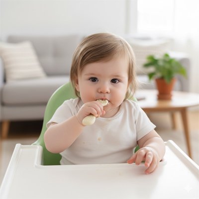 Cuillere bebe qui mange ses cereale