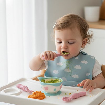 Cuillere bebe qui mange ses legume