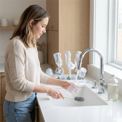 Goupillon biberon maman rince biberon