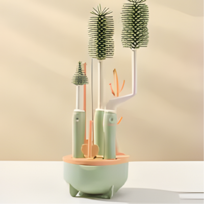 goupillon biberon silicone hygiababy vert orange