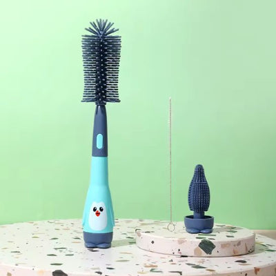 Goupillon biberon silicone pro bleu