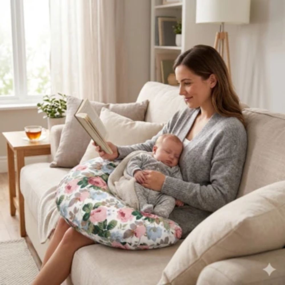 maman berce bebe avec Coussin d'allaitement
