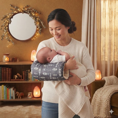 maman caline son bebe avec Coussin d'allaitement