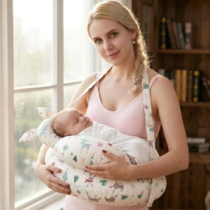 maman coter fenetre avec bebe qui dort sur Coussin allaitement