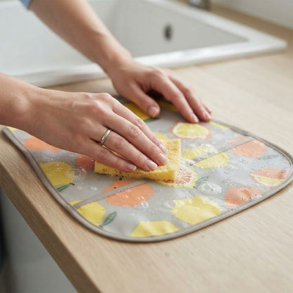 Maman essuie avec éponge bavoir bébé ultra-absorbant.