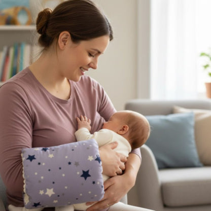 maman regarde son bebe souriant sur Coussin d'allaitement 