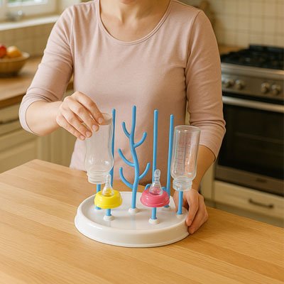 maman seche biberon sur egouttoir biberon design vertical