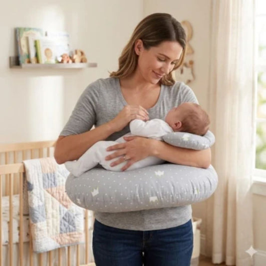 coussin d'allaitement forêt a la taille maman 