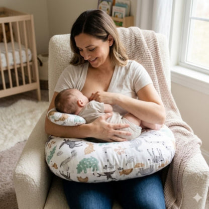 maman nourrit son bébé avec Coussin d'Allaitement