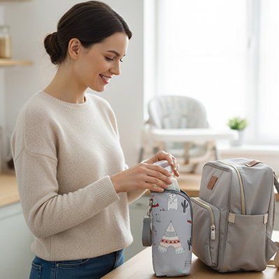 Porte biberon maman range dans sac lager