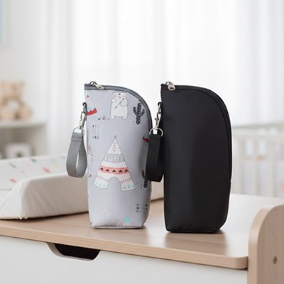 Porte biberon noir et imprimée