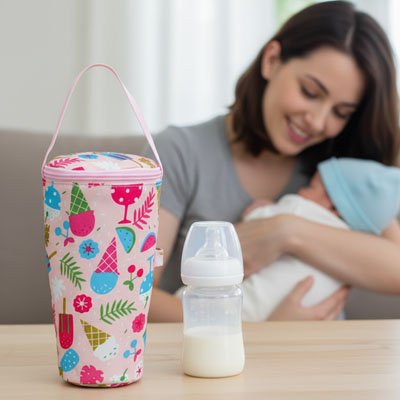 Porte biberon nomade maman caline son enfant