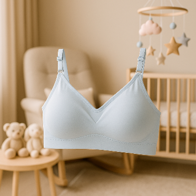 soutien gorge allaitement gris bleu