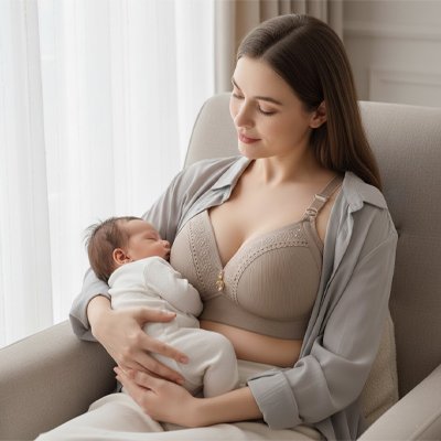 Soutien gorge allaitement maman assie avec bebe
