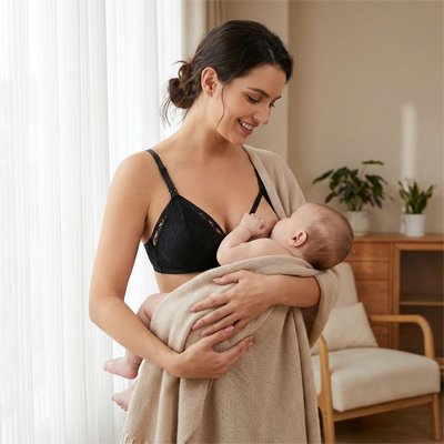 Soutien gorge allaitement maman nourrie bebe debout
