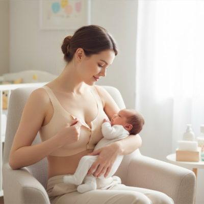 soutien gorge allaitement porté sur maman