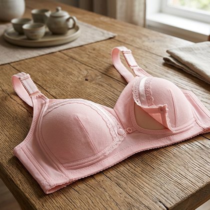 Soutien gorge allaitement poser sur table