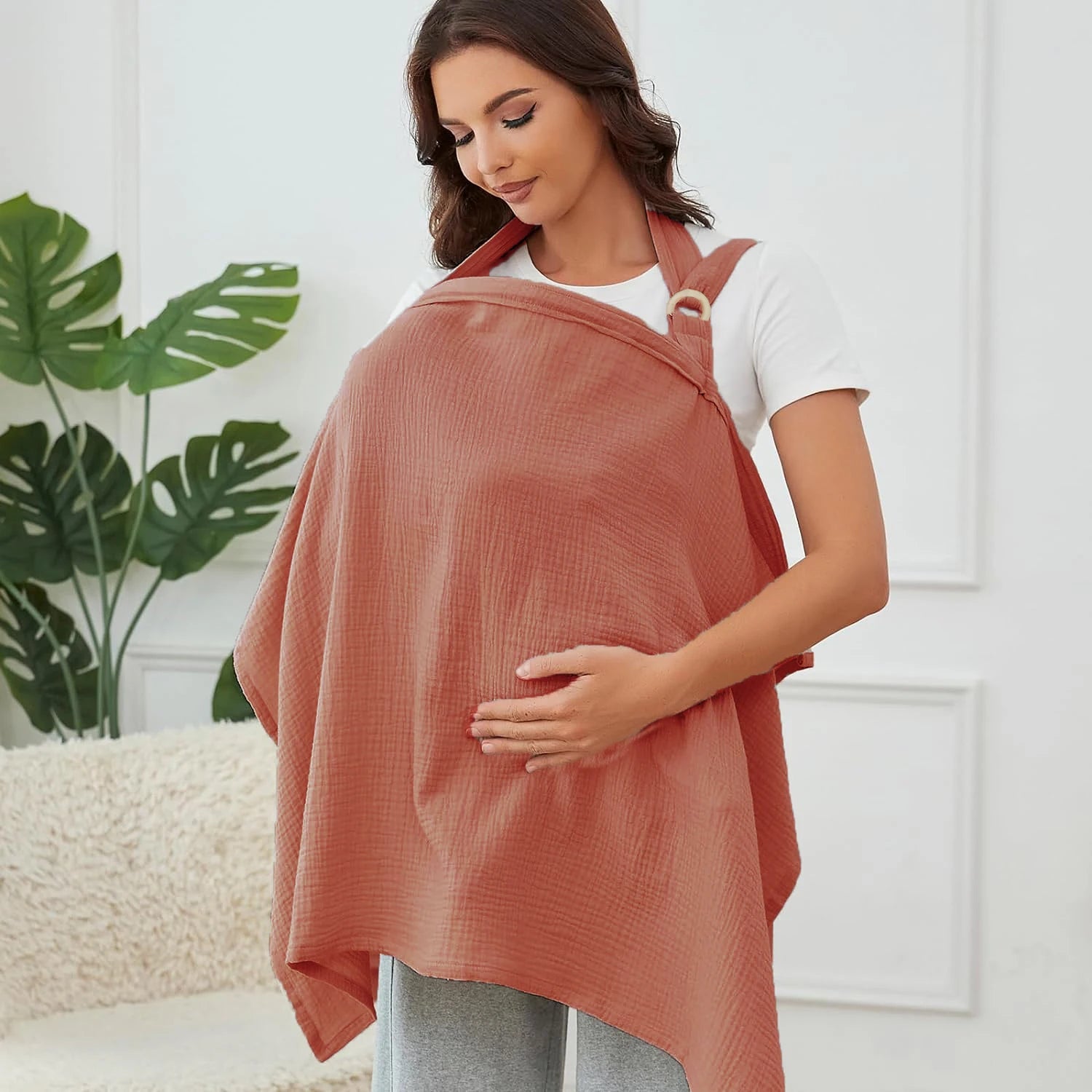 Tablier d'allaitement coloris maman debout
