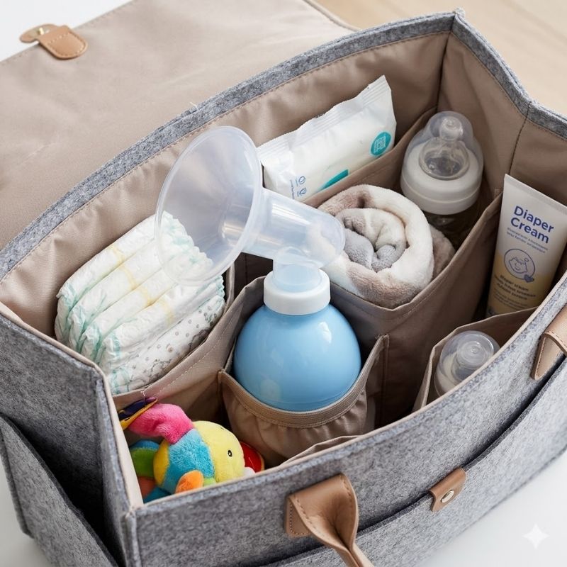 tire lait dans sac voyage maman