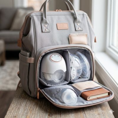 tire lait main libre dans sac bebe