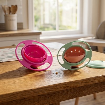 vaisselle bebedeux couleurs poser sur table