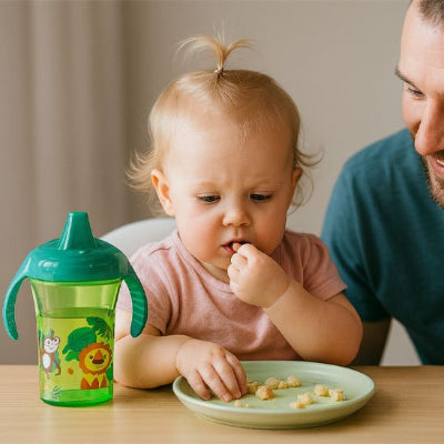 Verre pour bebe avec son papa