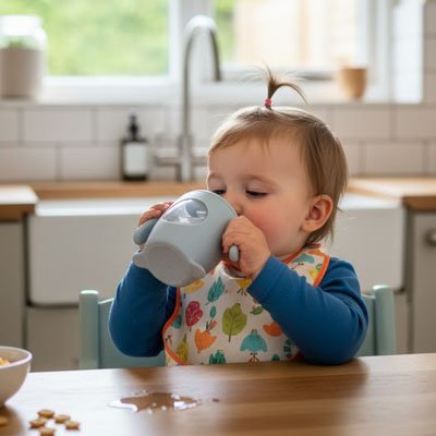 Verre pour bebe garcon qui attrape son gobelet